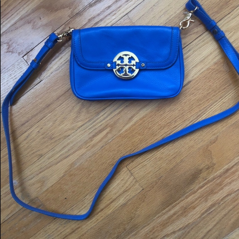 TORY BURCH jelly blue leather bag